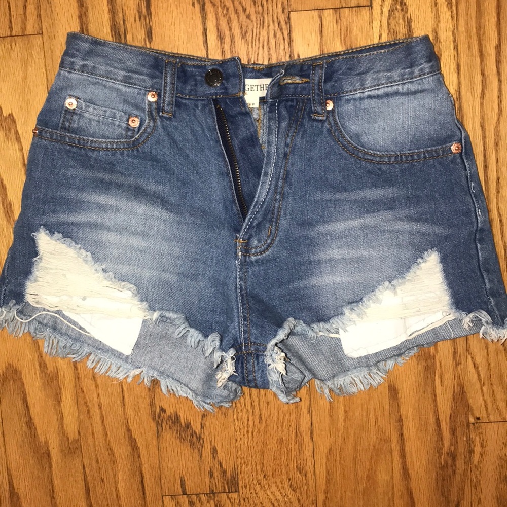 Distressed Denim Shorts